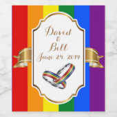 Rainbow Pride Gay Huwelijk Custom Wijnfles Label Wijn Etiket (Enkel label)