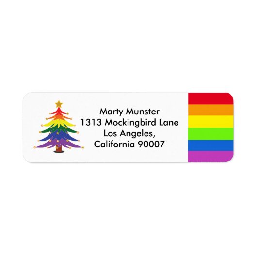 RAINBOW pride gay pride kerstboom Etiket (Voorkant)