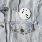 Rainbow Pride Ghost Ronde Button 5,7 Cm (In situ)