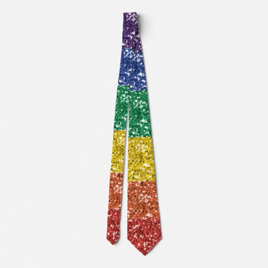 Rainbow Pride Glitter Sequin kijk Stropdas (Achterkant)