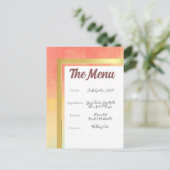 Rainbow Pride Gold Lijst Wedding Menu (Staand voorkant)