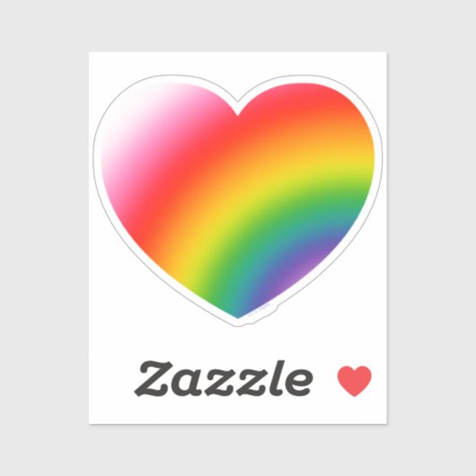 Rainbow Pride Gradient Heart Sticker (Vel)