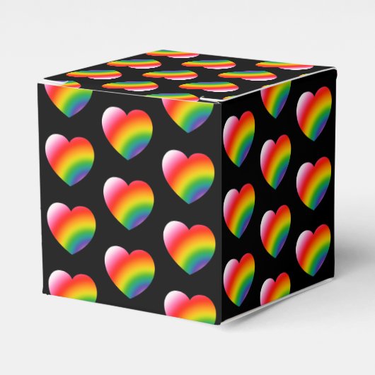 Rainbow Pride Gradient Hearts Patroon Bedankdoosjes (Voorkant Zijde)