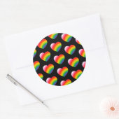Rainbow Pride Gradient Hearts Patroon Ronde Sticker (Envelop)