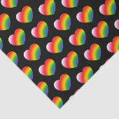 Rainbow Pride Gradient Hearts Patroon Tissuepapier (Detail)
