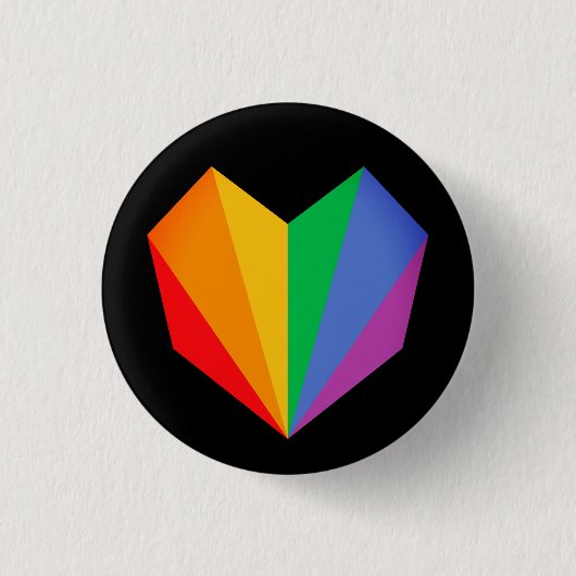Rainbow Pride Heart Button (Voorkant)