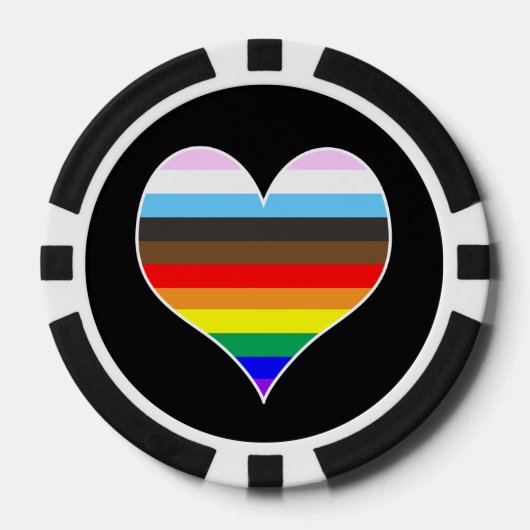 Rainbow Pride Heart Poker Chips (Voorkant)