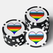 Rainbow Pride Heart Poker Chips (Opstapeling)