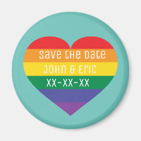 Rainbow Pride Heart Save the Date