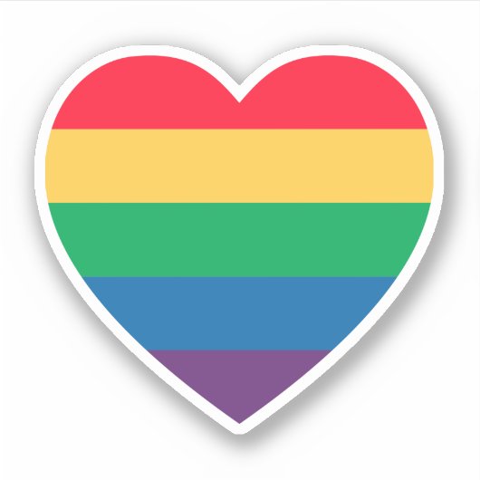 Rainbow Pride Heart Sticker (Voorkant)