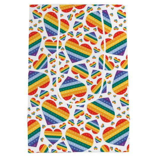 Rainbow Pride Hearts Gift Bag Medium Cadeauzakje (Achterkant)