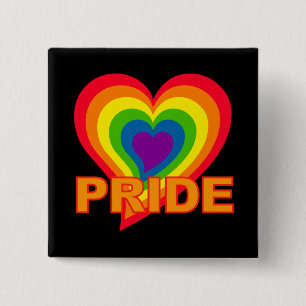 Rainbow Pride-knop Vierkante Button 5,1 Cm
