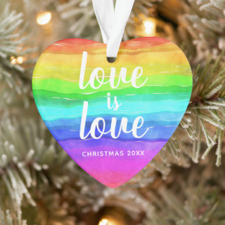 Rainbow Pride L'amour est l'amour Noël Coeur en fo