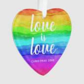 Rainbow Pride L'amour est l'amour Noël Coeur en fo (devant)