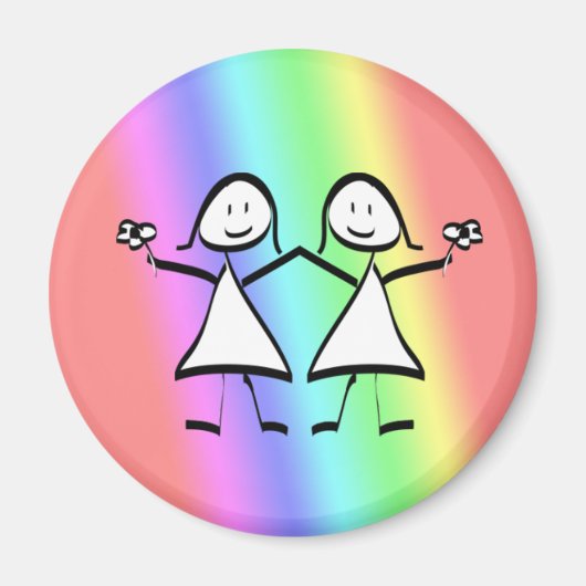 Rainbow Pride Lesbian Brides Magneet (Voorkant)