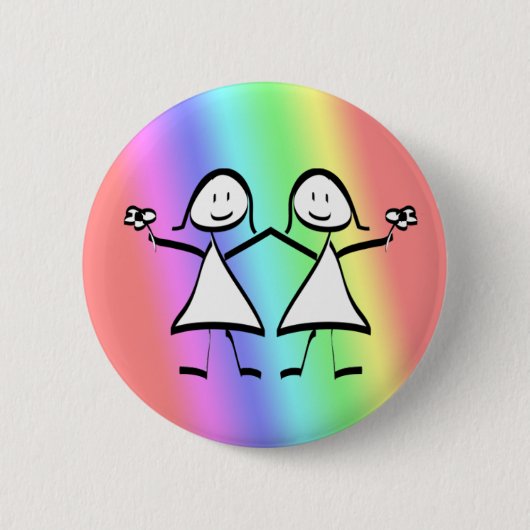 Rainbow Pride Lesbian Brides Ronde Button 5,7 Cm (Voorkant)