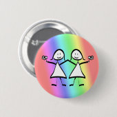 Rainbow Pride Lesbian Brides Ronde Button 5,7 Cm (Voorkant /achterkant)
