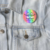 Rainbow Pride Lesbian Brides Ronde Button 5,7 Cm (In situ)