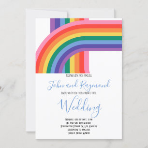 Rainbow Pride LGBT Flag Gay Wedding Uitnodiging