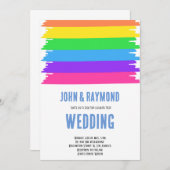 Rainbow Pride LGBT Flag Gay Wedding Uitnodiging (Voorkant / Achterkant)