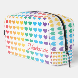 Rainbow Pride LGBT Love Heart gepersonaliseerd Toilettasje