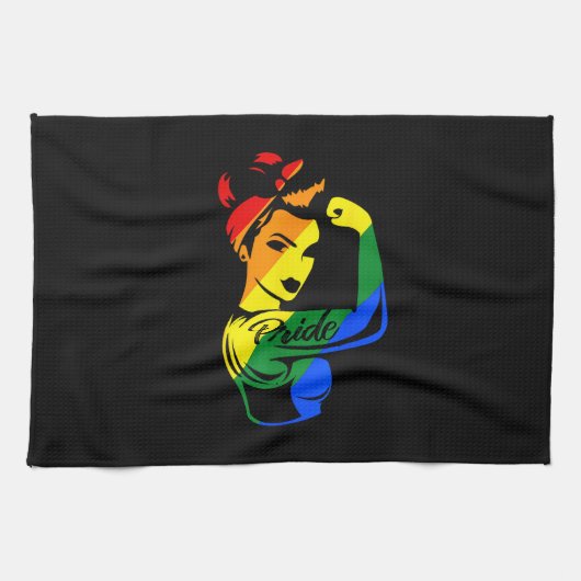 Rainbow Pride LGBT T-shirt Theedoek (Horizontaal)
