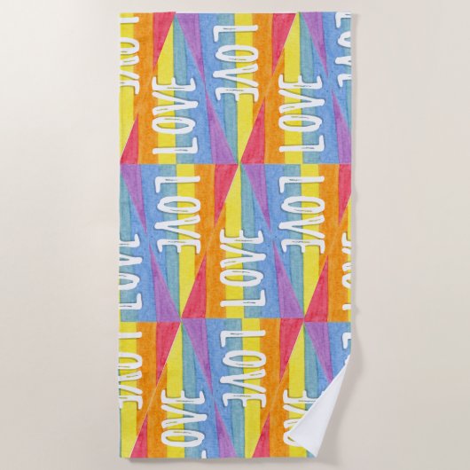 Rainbow Pride Love strandlaken (Voorkant)