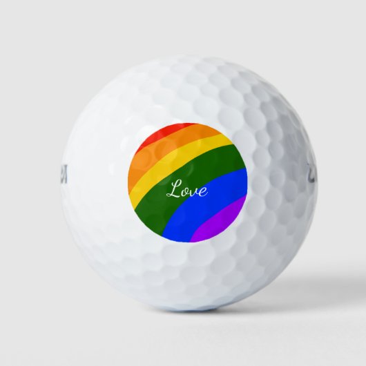 Rainbow pride maand liefde voeg tekstkunst toe golfballen (Voorkant)