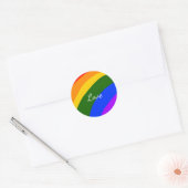 Rainbow pride maand liefde voeg tekstkunst toe ronde sticker (Envelop)