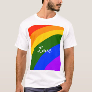 Rainbow pride maand liefde voeg tekstkunst toe t-shirt