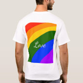 Rainbow pride maand liefde voeg tekstkunst toe t-shirt (Achterkant)