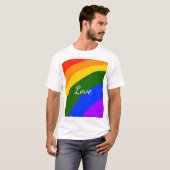 Rainbow pride maand liefde voeg tekstkunst toe t-shirt (Voorkant volledig)