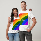 Rainbow pride maand liefde voeg tekstkunst toe t-shirt (Unisex)