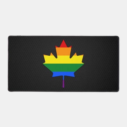 Rainbow pride maple leaf bureaumat (Voorkant)