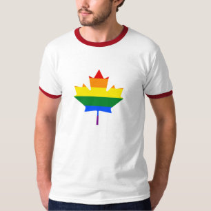 Rainbow pride maple leaf T-Shirt