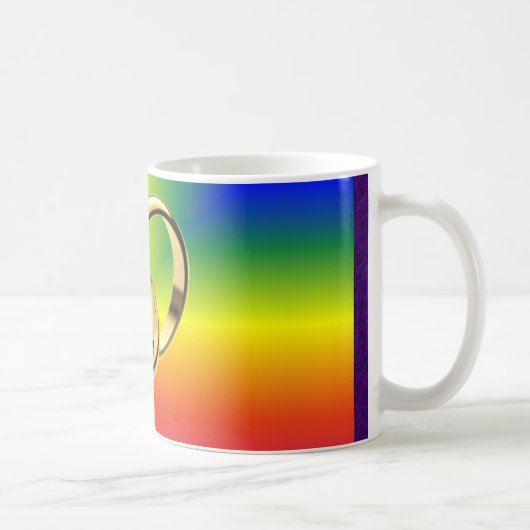 Rainbow Pride met gouden bruiloft Koffiemok (Rechts)