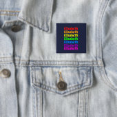 Rainbow Pride Name Vierkante Button 5,1 Cm (In situ)