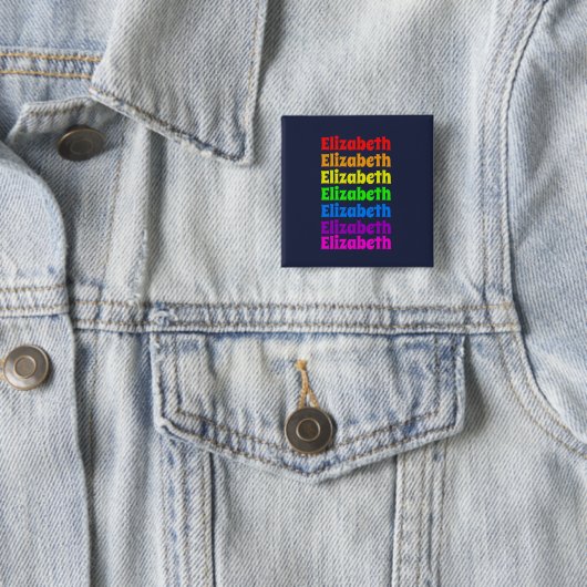 Rainbow Pride Name Vierkante Button 5,1 Cm (In situ)
