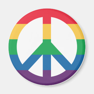 Rainbow Pride Peace Sign Fridge Magnet Magneet