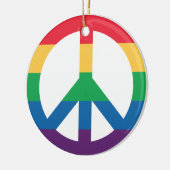 Rainbow Pride Peace Sign Ornament (Links)