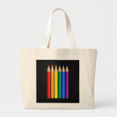 Rainbow pride potloden grote tote bag (Voorkant)