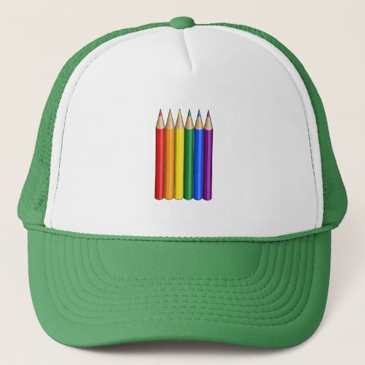 Rainbow pride potloden trucker pet (Voorkant)