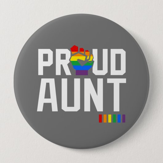 Rainbow Pride Proud tante Ronde Button 4,0 Cm (Voorkant)