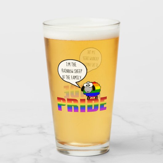 Rainbow Pride Sheep Glass Tumbler (Voorkant gevuld)