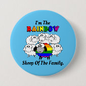 Rainbow Pride Sheep Ronde Button 7,6 Cm (Voorkant)
