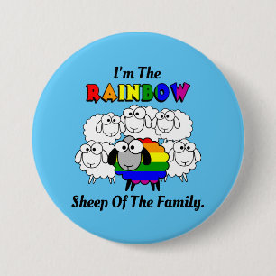 Rainbow Pride Sheep Ronde Button 7,6 Cm