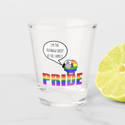 Rainbow Pride Sheep Shot Glass Shot Glas (Voorkant)