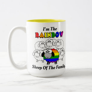 Rainbow Pride Sheep Tweekleurige Koffiemok