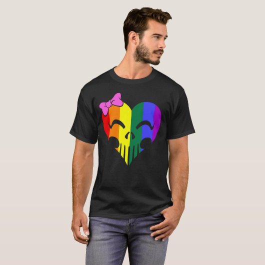 Rainbow Pride Skully Unisex T-shirt (Voorkant volledig)