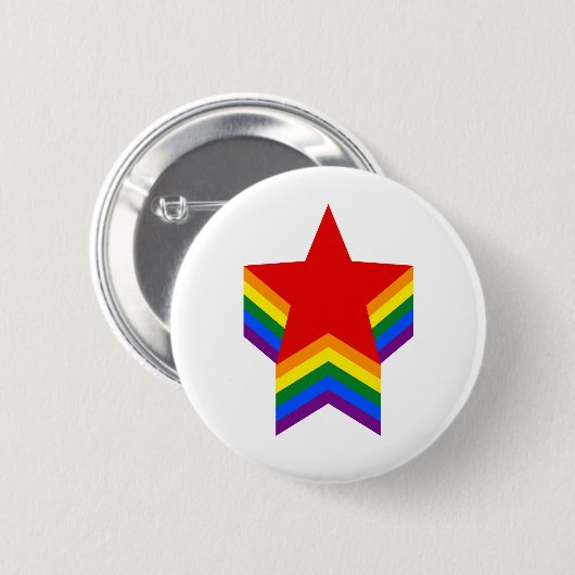 Rainbow pride sterren Button (Voorkant /achterkant)